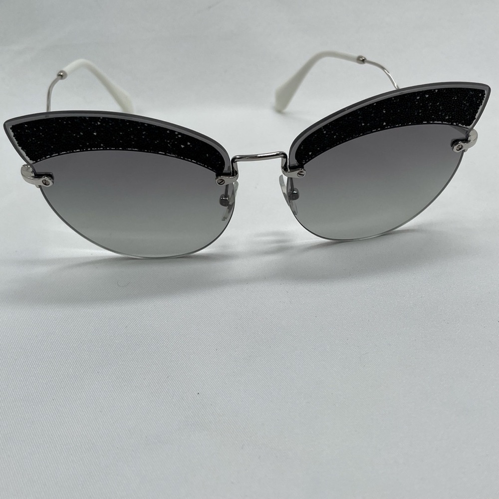 Miu Miu Cat Eye Sunglasses Grey Gradient Mirror - image 2